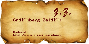 Grünberg Zalán névjegykártya